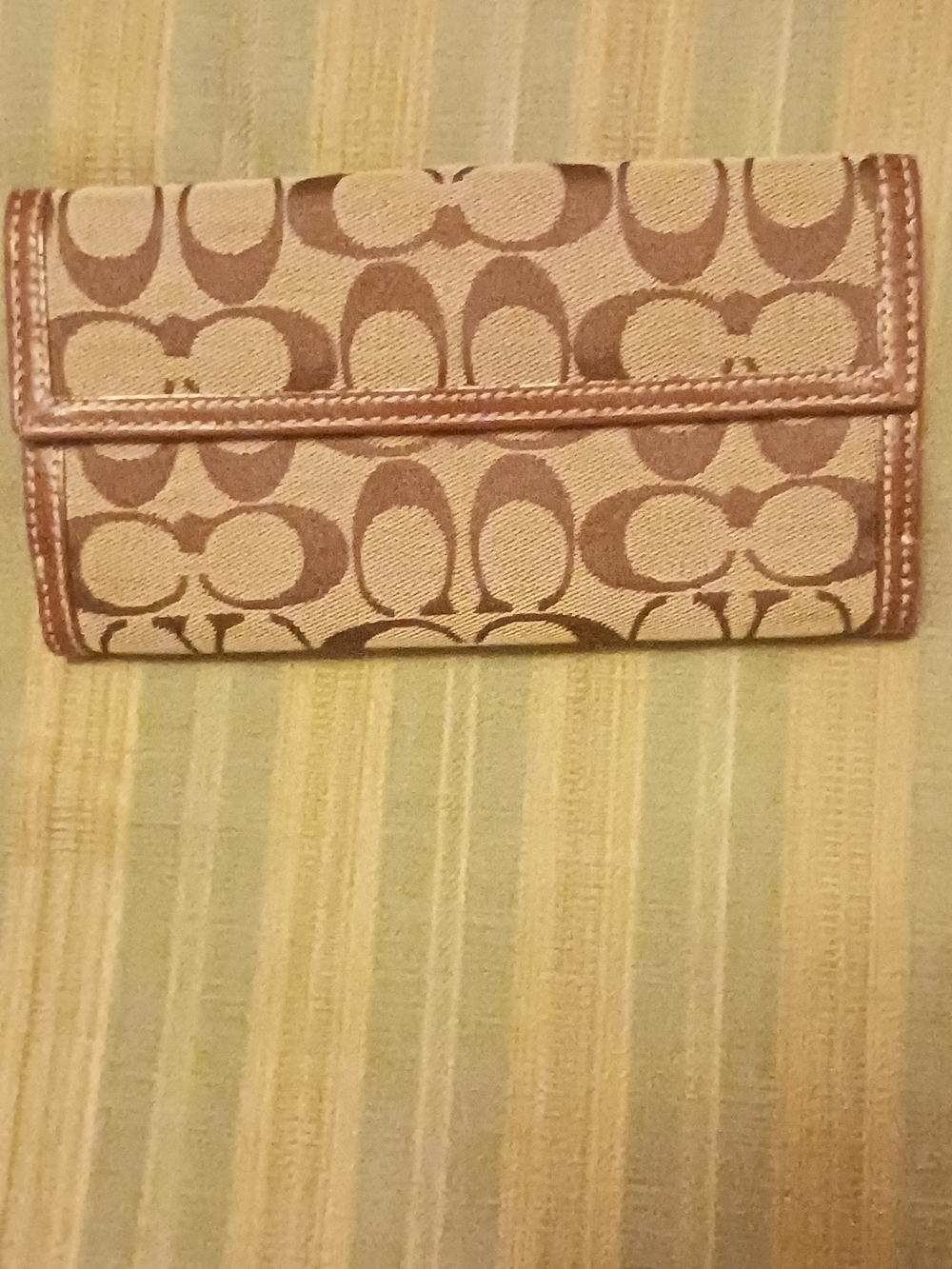Coach Signature Canvas Continental Wallet - Plum